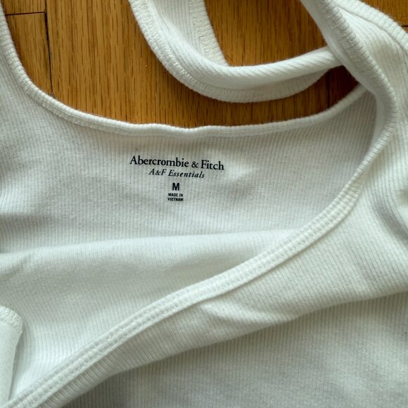 Abercrombie & Fitch White Ribbed Tank Top | Size M - Picture 3 of 3